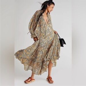Free People Floral Feeling Groovy Maxi Dress Small S